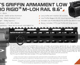 PTS Griffin Armament Low Pro RIGID M-LOK Rail 8.6"