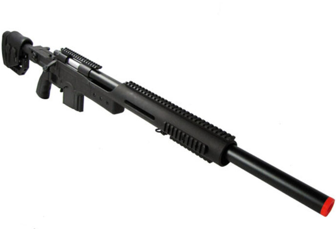 WELL MB4410 M24 / M28 Spring Action Bolt Rifle with Folding Stock, Black