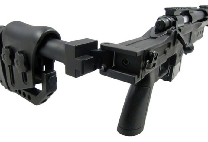 WELL MB4410 M24 / M28 Spring Action Bolt Rifle with Folding Stock, Black