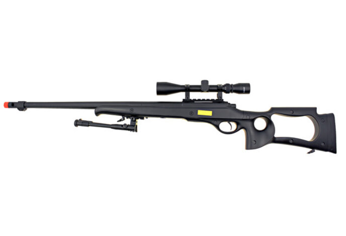 WELL MB10 VSR10 Bolt Action Spring Sniper Rifle with Fixed Stock and Fluted Barrel
