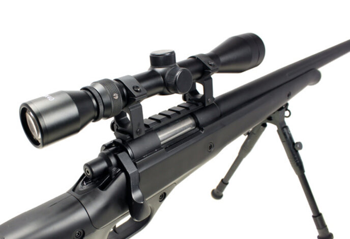 WELL MB10 VSR10 Bolt Action Spring Sniper Rifle with Fixed Stock and Fluted Barrel