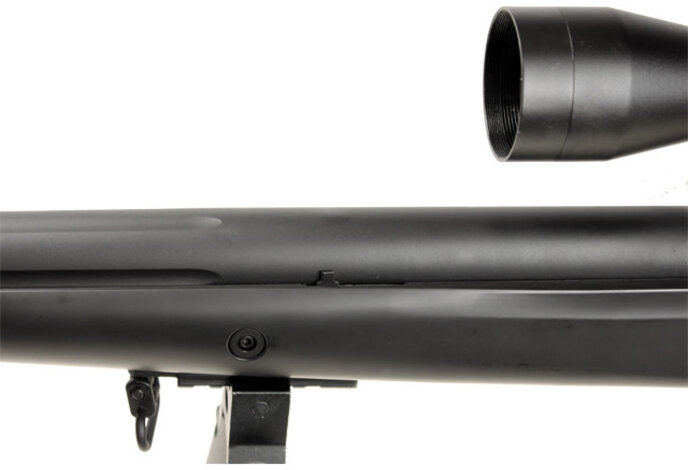 WELL MB10 VSR10 Bolt Action Spring Sniper Rifle with Fixed Stock and Fluted Barrel