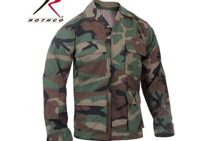 Rothco Ripstop BDU Shirt , Woodland (100% Cotton Rip-Stop)