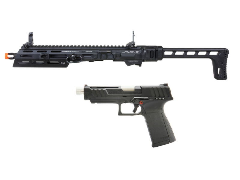 G&G SMC 9 Carbine Kit with GTP 9 GBB Pistol and 50 round Magazine