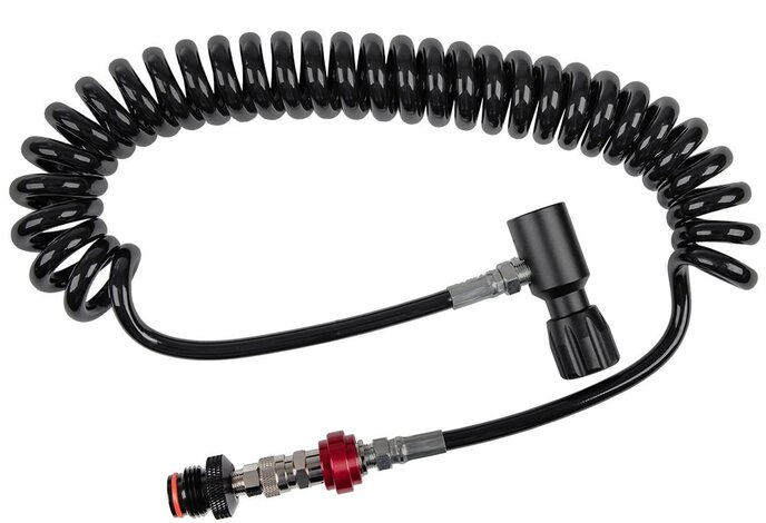 Tippman HPA remote coiled line with slide check and QD valve, 800 psi