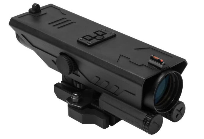 NCStar DELTA 4X30 Scope with Navigation Lights, P4 Sniper Reticle, Black