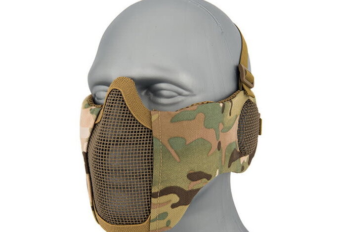 WoSport Steel Mesh Nylon Padded Lower Face Mask with Ear Protection