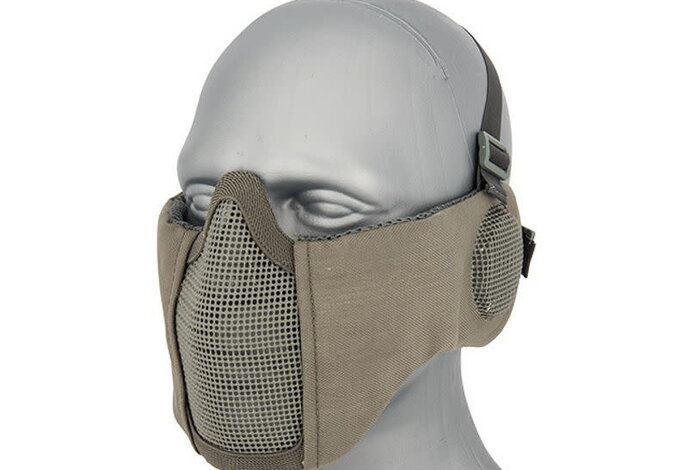 WoSport Steel Mesh Nylon Padded Lower Face Mask with Ear Protection