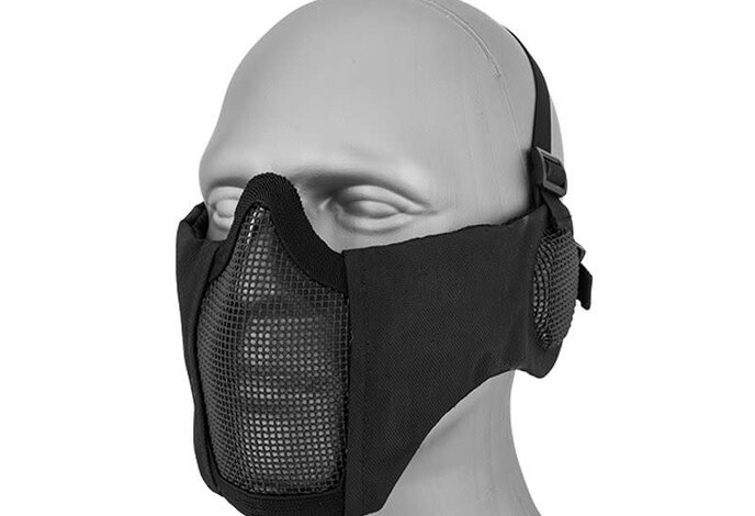 WoSport Steel Mesh Nylon Padded Lower Face Mask with Ear Protection