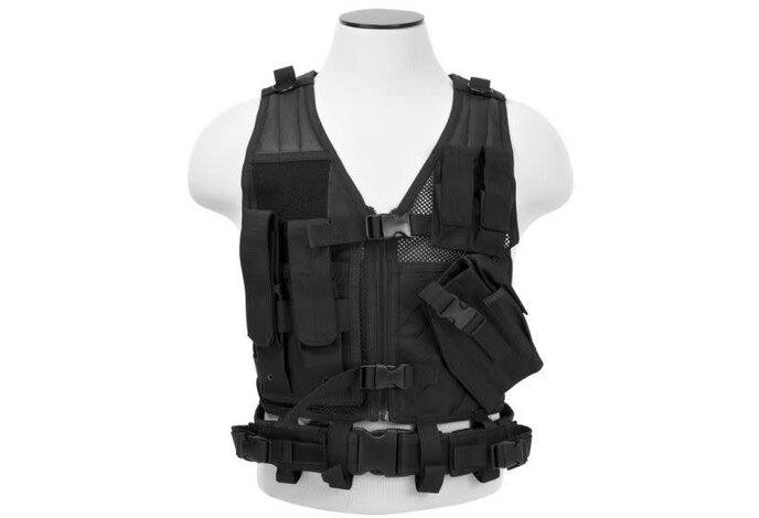 NcStar Cross Draw Tactical Vest XS/SM, Black