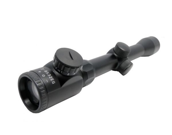 Well WELL 3-9X32 Illuminated Crosshair Scope with 1" Weaver Rings (Pair)