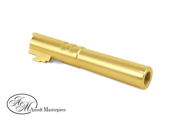 Airsoft Masterpiece Airsoft Masterpiece Hi Capa 4.3 .45 ACP Threaded Fixed STEEL Outer Barrel Gold