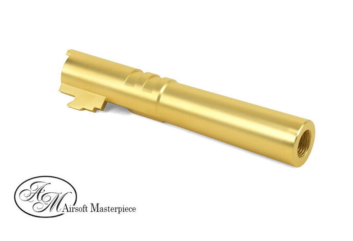 Airsoft Masterpiece Hi Capa 4.3 .45 ACP Threaded Fixed STEEL Outer Barrel Gold