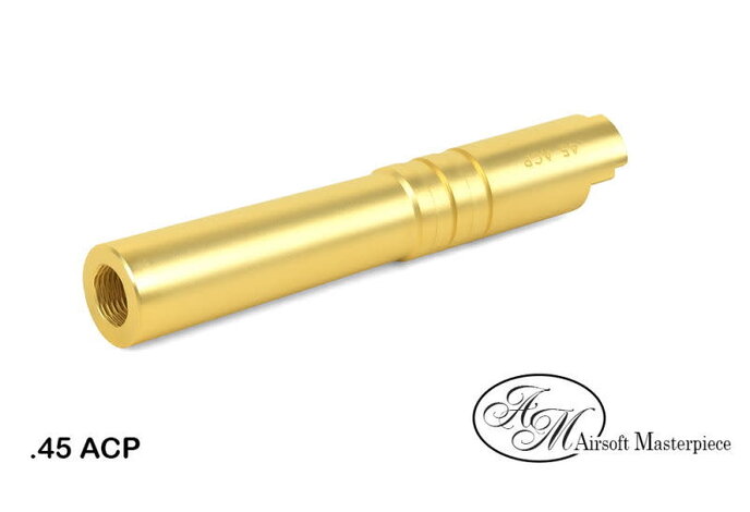 Airsoft Masterpiece Hi Capa 4.3 .45 ACP Threaded Fixed STEEL Outer Barrel Gold