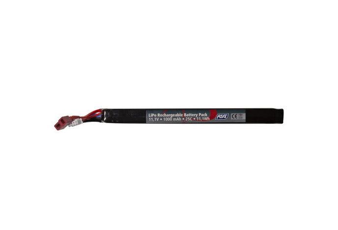 ASG 11.1v 1000mAh 25C Stick LiPo Battery Deans