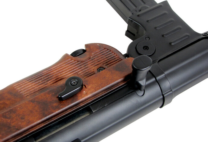 AGM MP40 MP007 Full Metal Electric Rifle with Battery and Charger, Wood Pattern Furniture