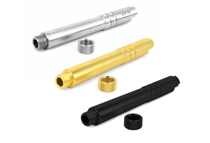 Airsoft Masterpiece STEEL Threaded Fix Outer Barrel with Thread Cap for 5.1 Hi Capa