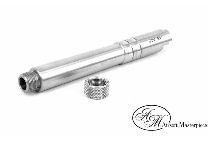 Airsoft Masterpiece STEEL Threaded Fix Outer Barrel with Thread Cap for 5.1 Hi Capa