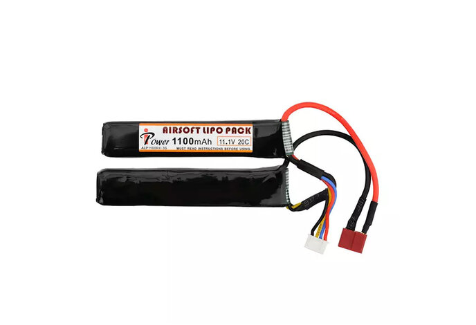 iPower 11.1v 1100mAh 20C 2X Nunchuck LiPo Battery Deans