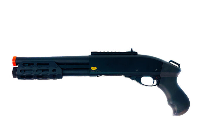 Golden Eagle M870 Gas Powered 3/6 Shot Pump Action Shotgun w/ M-LOK Handguard (Color: Black / Pistol Grip)