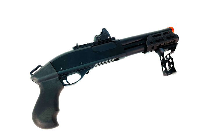 Golden Eagle M870 Gas Powered 3/6 Shot Pump Action Shotgun w/ M-LOK Handguard (Color: Black / Pistol Grip)