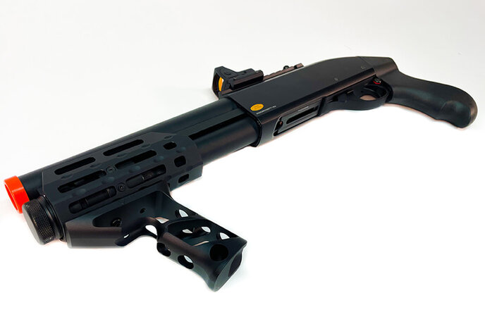 Golden Eagle M870 Gas Powered 3/6 Shot Pump Action Shotgun w/ M-LOK Handguard (Color: Black / Pistol Grip)