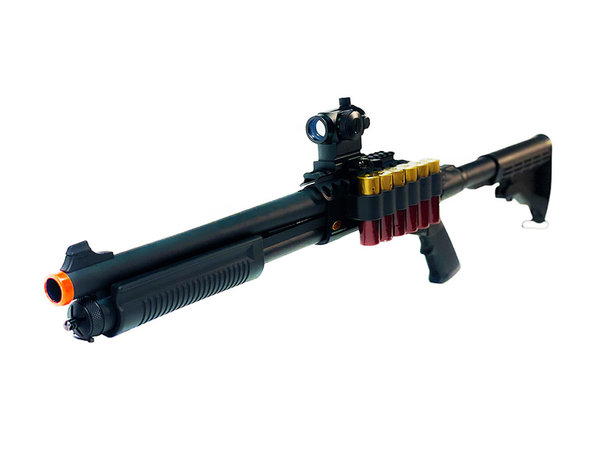 Golden Eagle Golden Eagle sliding stock, full metal tri-burst spring shotgun w/shell holder and 6 shells