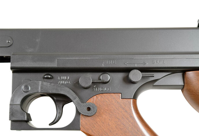 Well Thompson M1A1 electric rifle w/battery, charger, and drum magazine