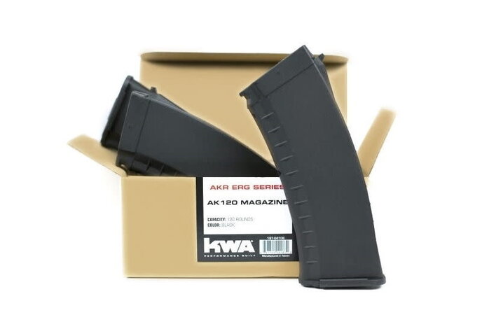 KWA AKR AK120 round mid cap magazine, 3 pack (no cutoff)