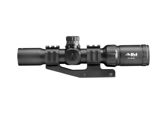Aimsports Recon Series 1.5-4X30 Red / Green / Blue Illuminated CQB Scope, Arrow Reticle