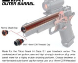 Nine Ball TM Hi Capa 5.1 Non-Recoil Threaded SAS Barrel, ZANSHIN 残心