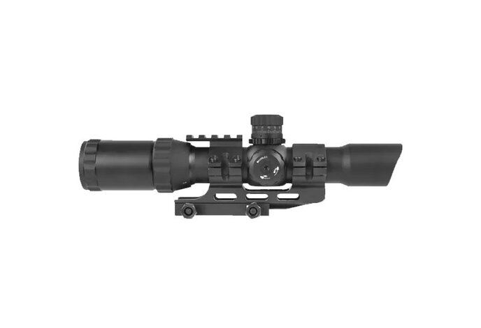 Northtac 1-4X28 combo scope, red/green/blue illumination, mil-dot reticle