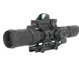 Northtac 1-4X28 combo scope, red/green/blue illumination, mil-dot reticle