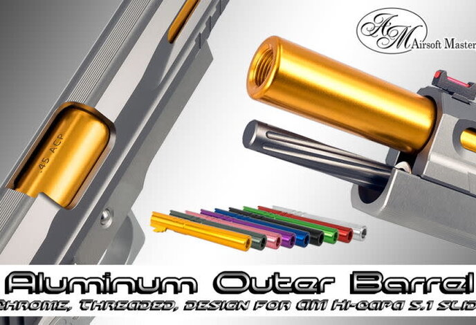 Airsoft Masterpiece .45 ACP Aluminum Threaded Fix Outer Barrel for 5.1 Hi Capa