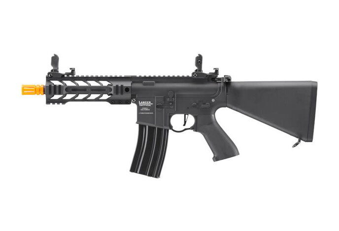 Lancer Tactical GEN2 M4 Proline 7" M-LOK Battle Hawk PDW High FPS Metal Rifle with Stubby Stock Black