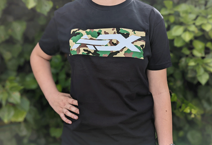 AEX Logo T-Shirt, Black, Woodland Camo Logo