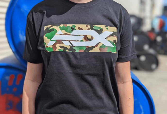 AEX Logo T-Shirt, Black, Woodland Camo Logo