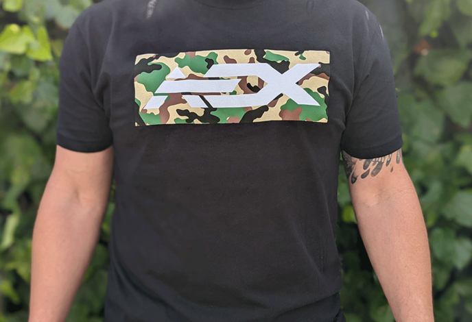 AEX Logo T-Shirt, Black, Woodland Camo Logo