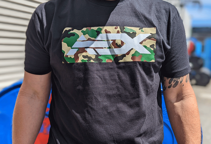AEX Logo T-Shirt, Black, Woodland Camo Logo