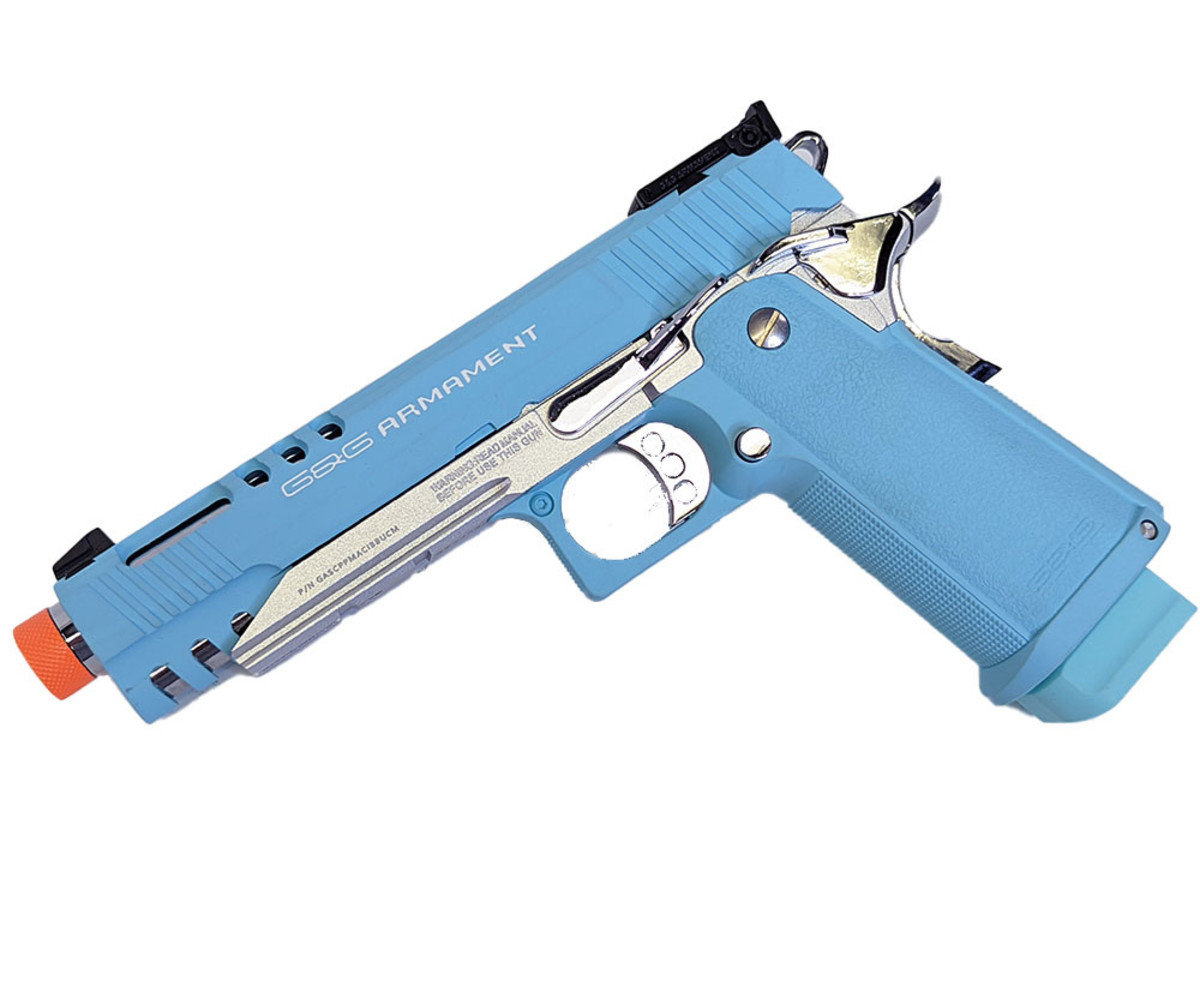 Pistolet Airsoft G&G GPM1911 Macaron Blue Gaz Blowback