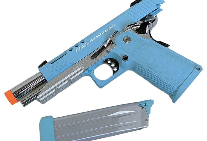 G&G GPM1911 CP Double Stack Green Gas Blowback Pistol Macaron Blue