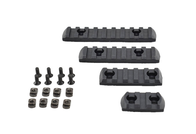 Big Dragon M-LOK rail panels, 3/5/7/9 slot pack, black