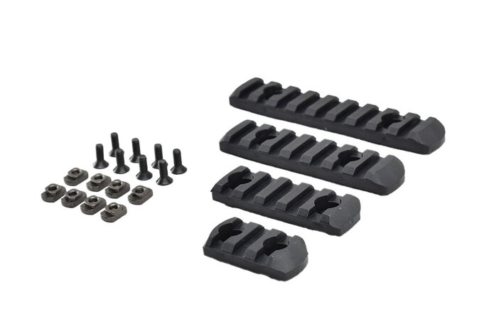 Big Dragon M-LOK rail panels, 3/5/7/9 slot pack, black