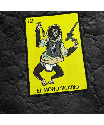 Tactical Outfitters Ed’s Manifesto - Sneakreaper Industries - “El Mono Sicario” Loteria Style Morale Patch & Sticker