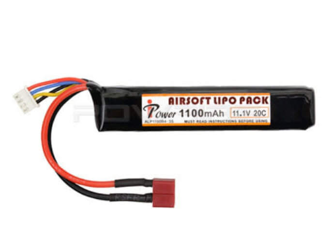 iPower 11.1v 1100mAh 20C Stock Tube LiPo Battery Deans