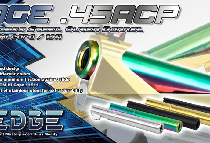 EDGE Custom “.45 ACP” Stainless Steel Outer Barrel for Hi-CAPA 5.1 / 1911