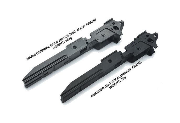 Guarder Aluminum CNC Anodized Frame for Tokyo Marui Hi Capa Gold Match (No Markings / Black)
