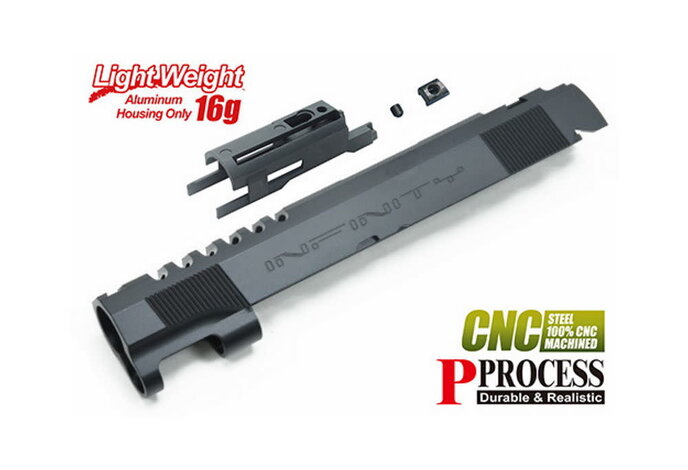 Guarder Steel CNC Slide for Tokyo Marui Hi Capa 5.1 Gold Match with Lightweight Housing (Infinity / Black)