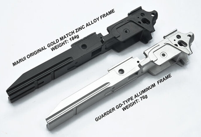 Guarder Aluminum CNC Anodized Frame for Tokyo Marui Hi Capa Gold Match (No Markings / Silver)