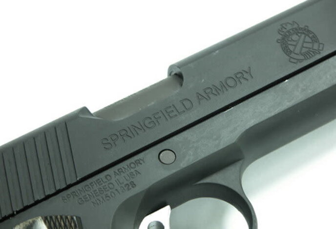 Guarder Aluminum Slide and Frame for Tokyo Marui MEU .45, TRP Markings, Black